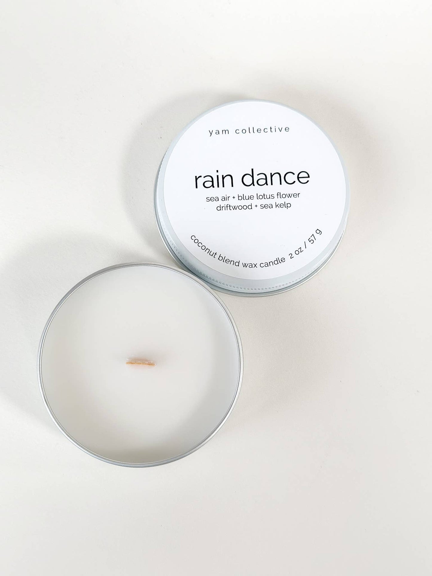 Rain Dance - 2 oz Blue Lotus + Driftwood Travel Tin Candle