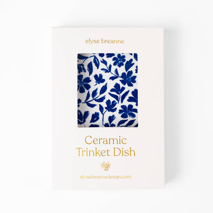 Porcelain Floral Rectangular Trinket Dish