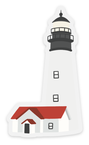 Clear Lighthouse Sticker 1.7x3in