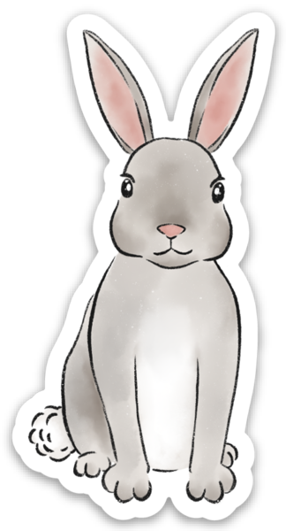 Bunny Sticker 3x1.5in
