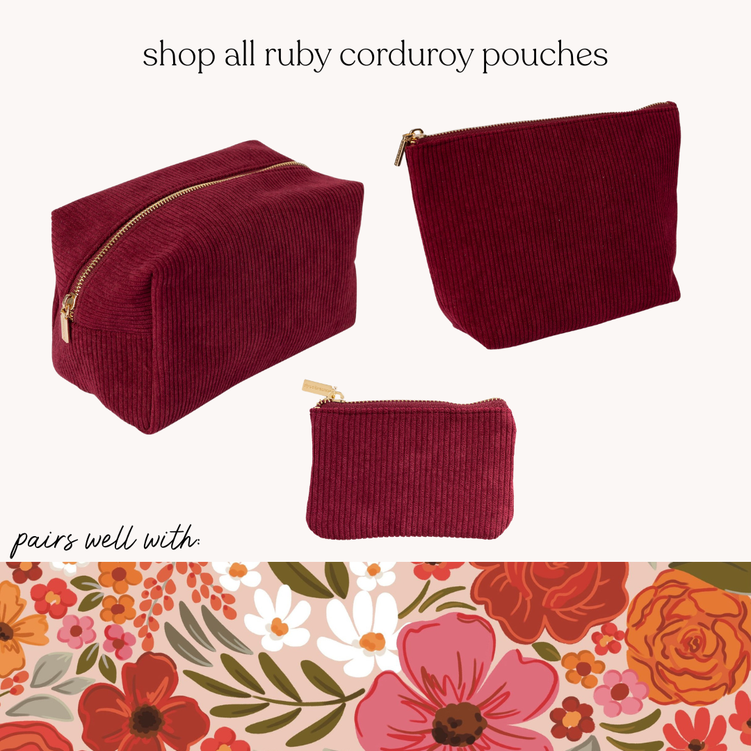 Ruby Corduroy Coin Pouch