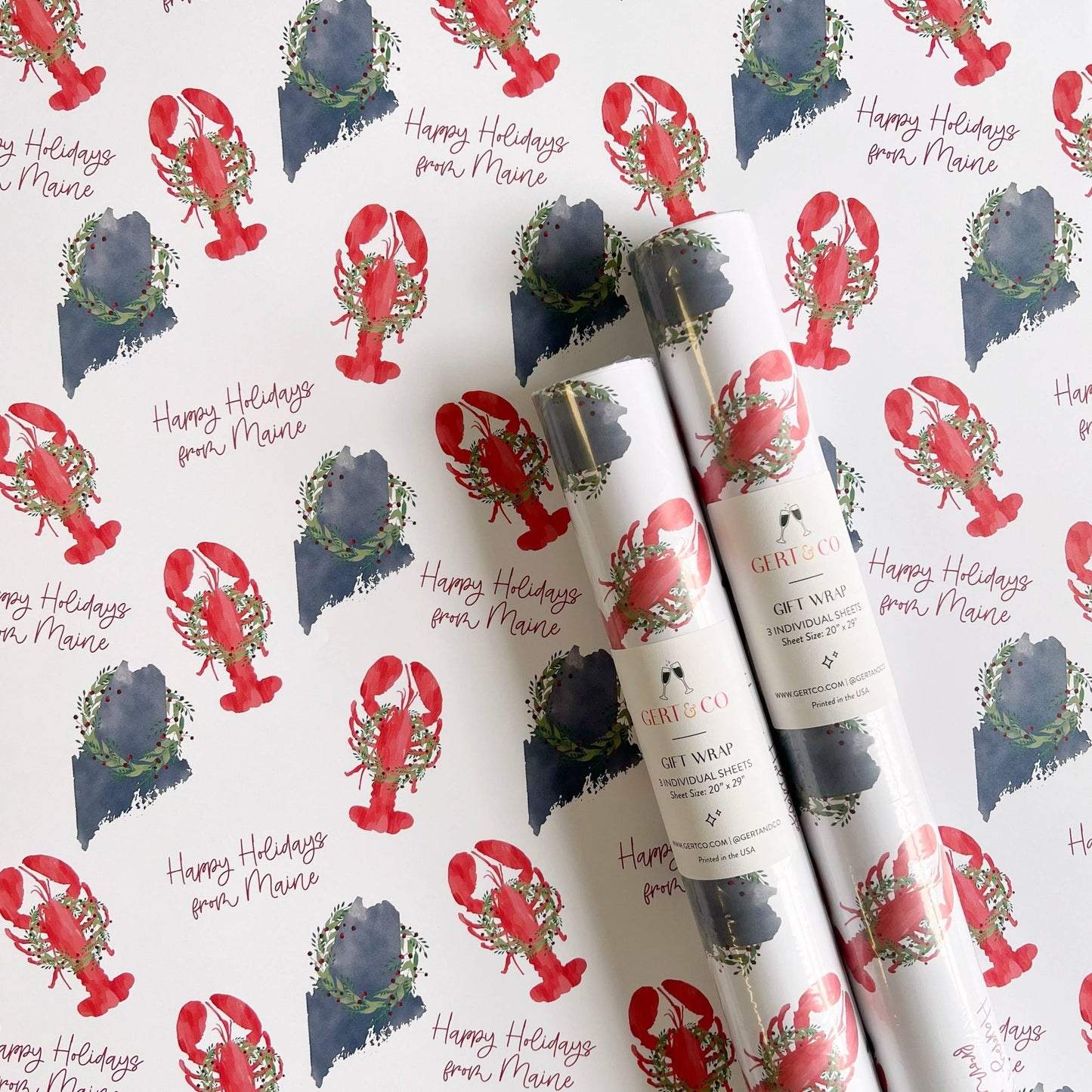 Maine Holiday Gift Wrap | Happy Holidays from Maine - kennedy and co