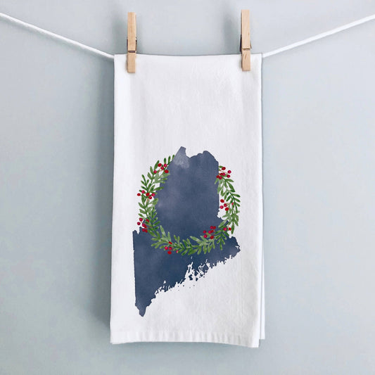 Maine Holiday Kitchen Tea Towel | Maine Kitchen Towel - kennedy and co