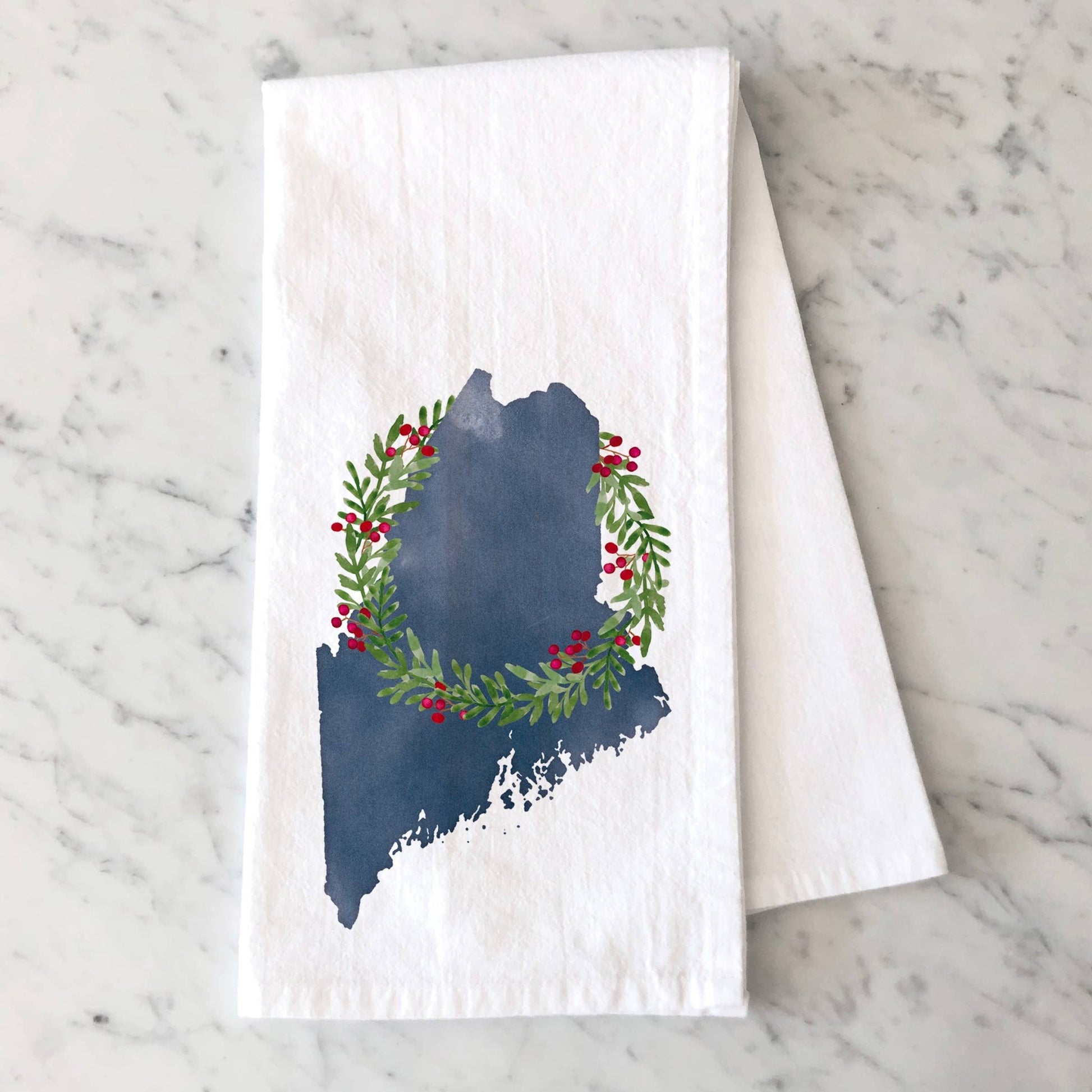 Maine Holiday Kitchen Tea Towel | Maine Kitchen Towel - kennedy and co