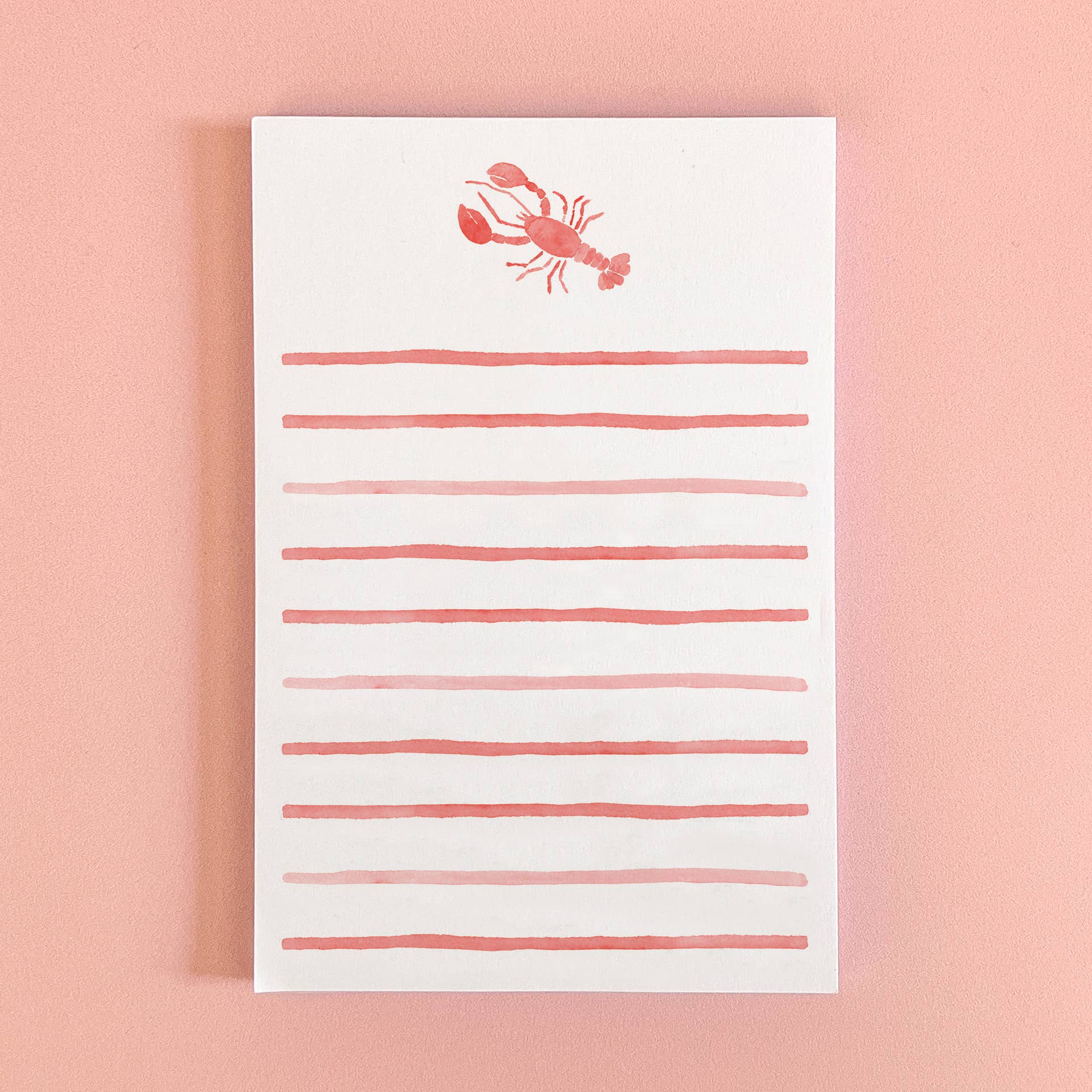 Watercolor Lobster Notepad | Coastal Watercolor Notepad - kennedy and co