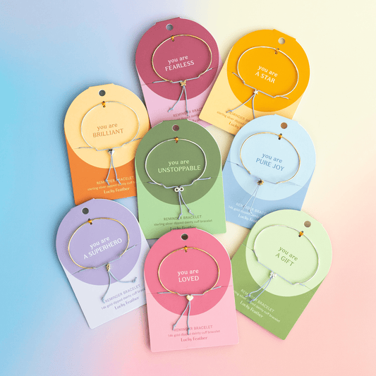 Reminder Bracelet Assortment - 4 pieces each of 8 styles - 32 pieces total (no display) - kennedy and co