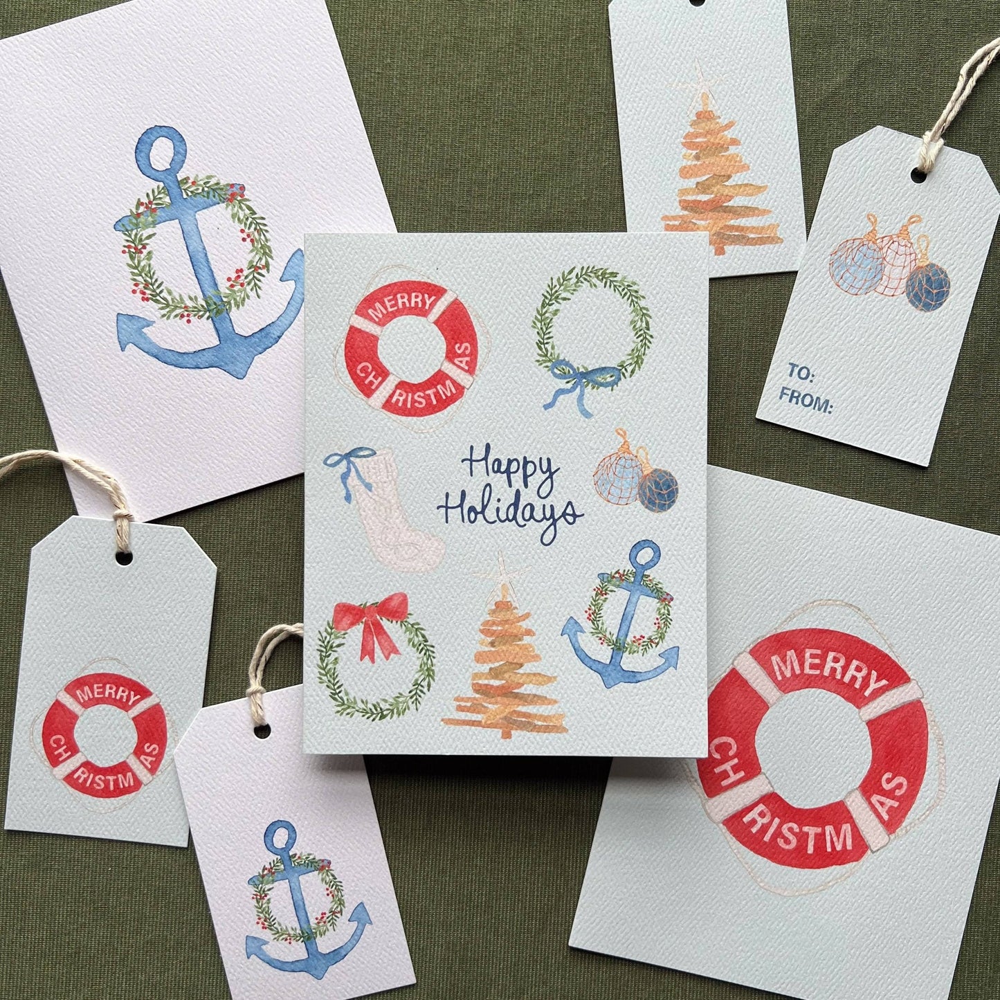 Driftwood Christmas Tree Holiday Gift Tags, Set of 8 - kennedy and co