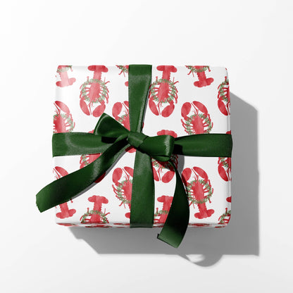 Holiday Lobster Gift Wrap | Coastal Christmas Lobster Wrap - kennedy and co
