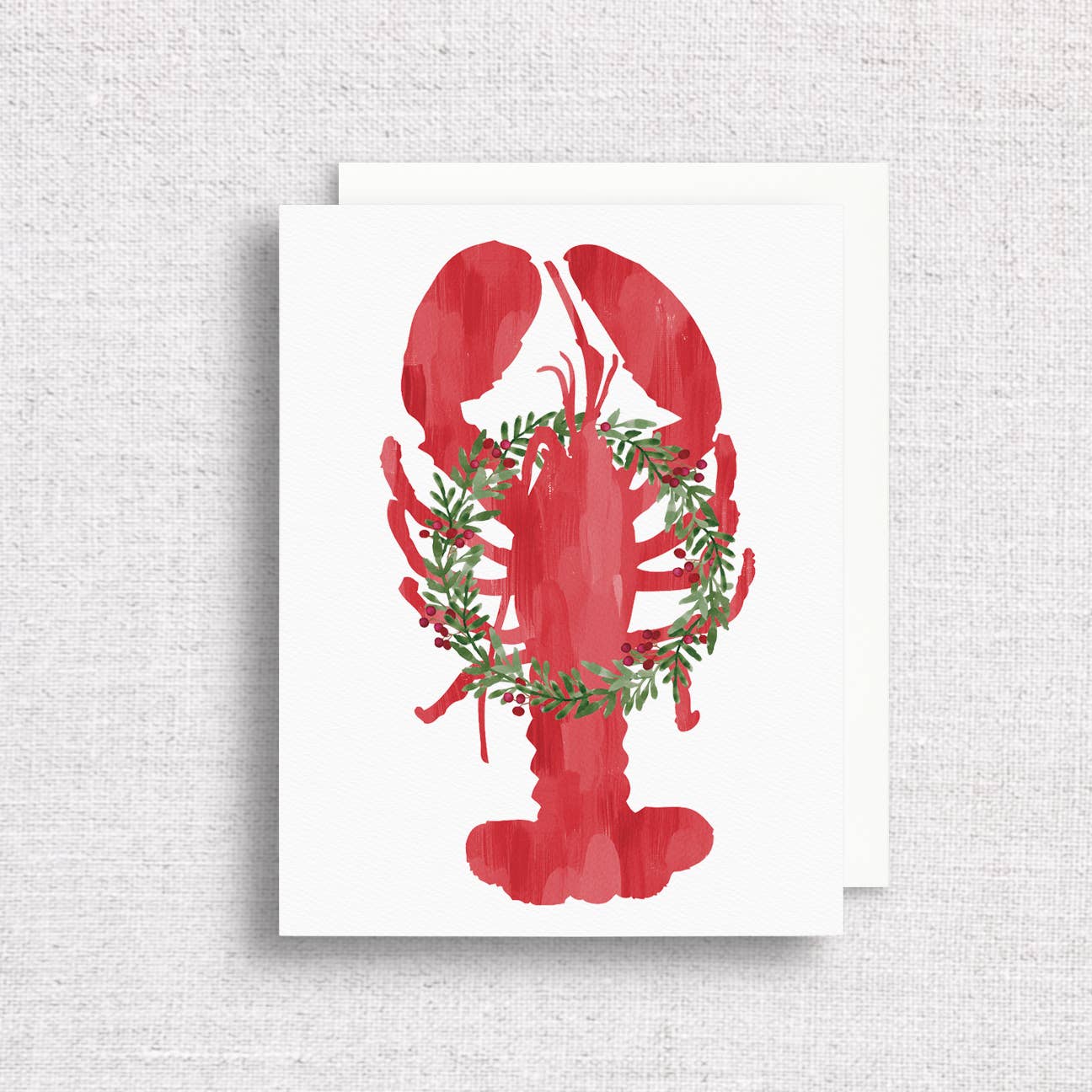 Holiday Lobster Greeting Card | Coastal Christmas Card - kennedy and co