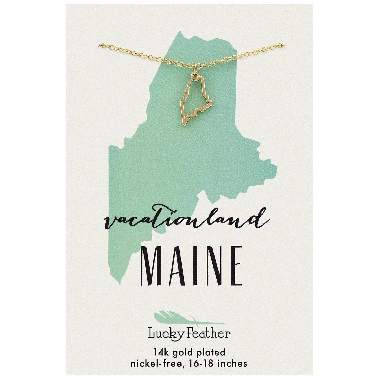 State Necklace - Gold - MAINE - kennedy and co