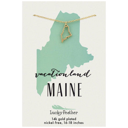 State Necklace - Gold - MAINE - kennedy and co
