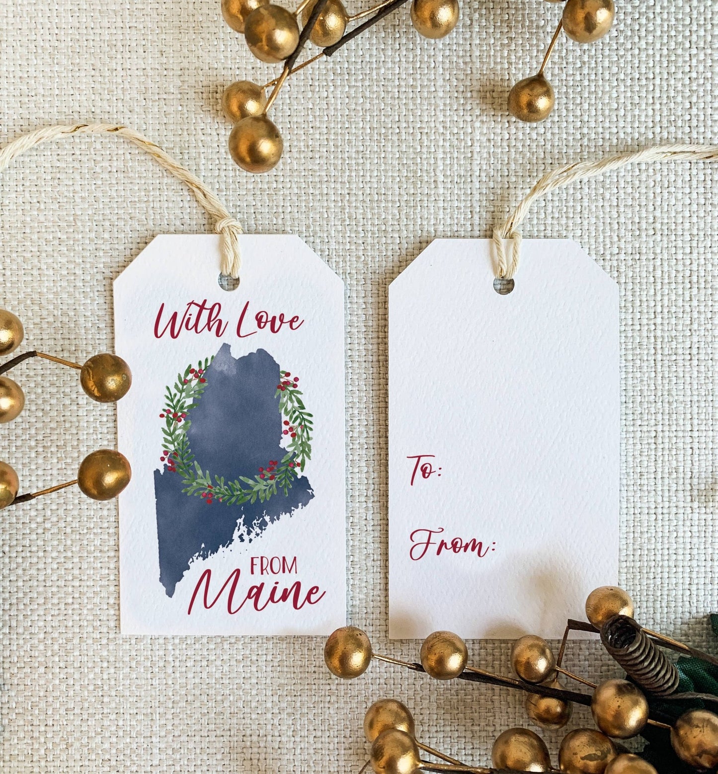 'With Love from Maine' Holiday Gift Tags | Maine Christmas - kennedy and co