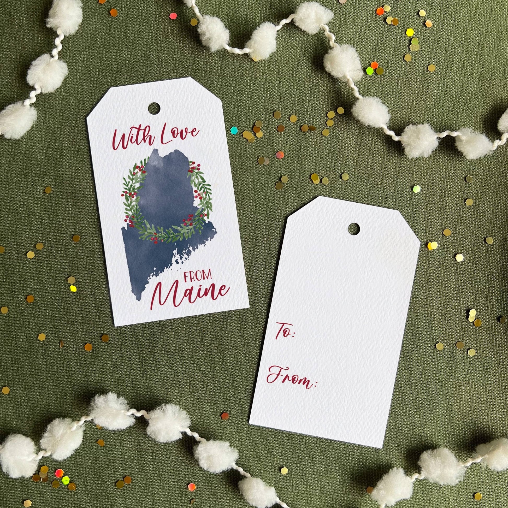 'With Love from Maine' Holiday Gift Tags | Maine Christmas - kennedy and co