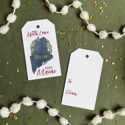 'With Love from Maine' Holiday Gift Tags | Maine Christmas - kennedy and co