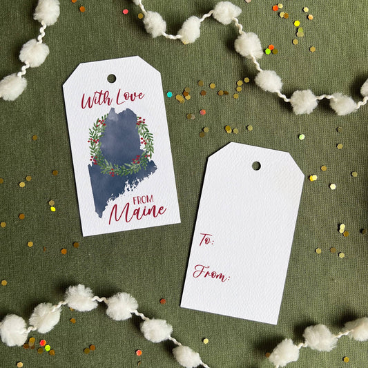 'With Love from Maine' Holiday Gift Tags | Maine Christmas - kennedy and co