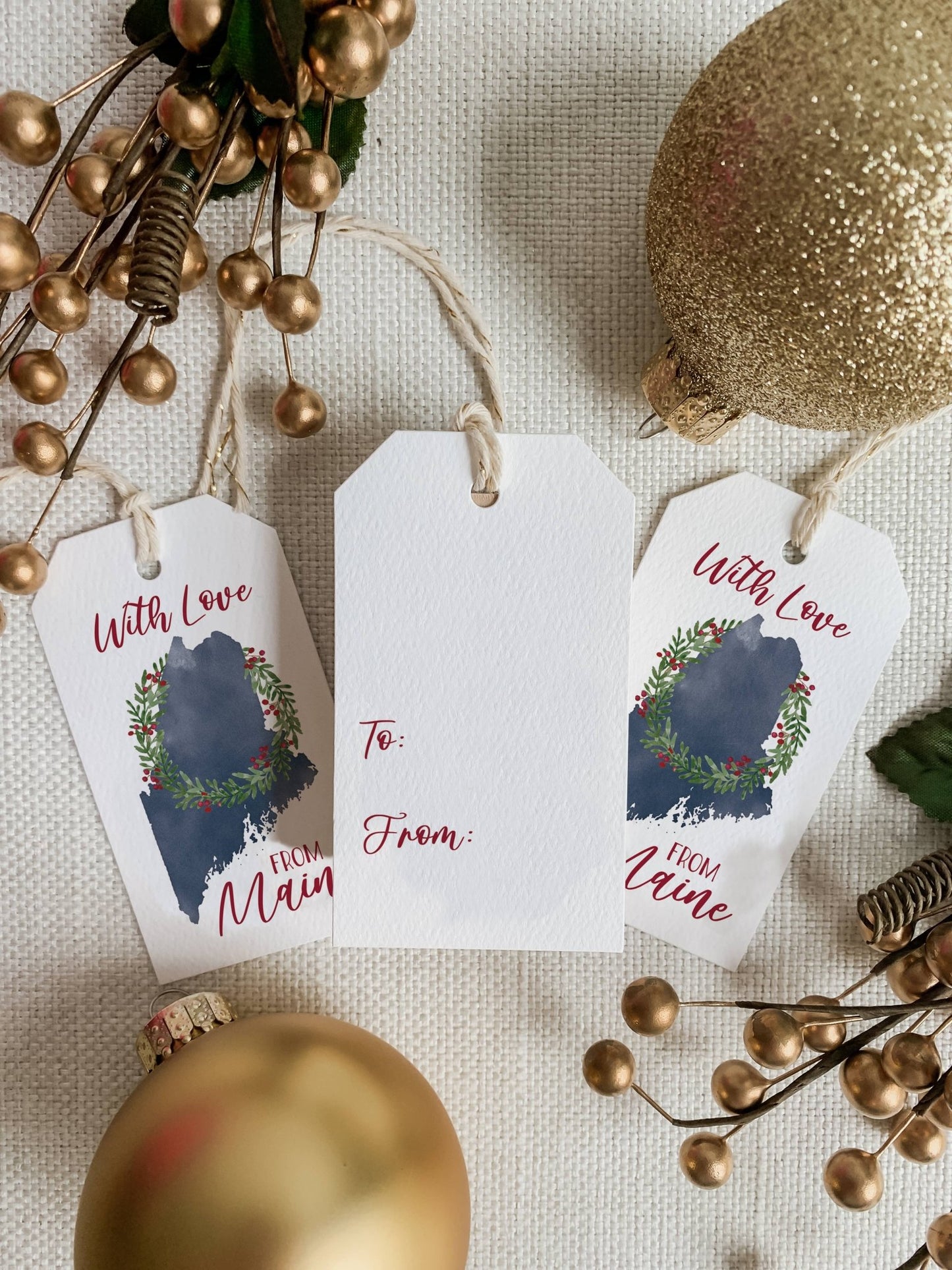 'With Love from Maine' Holiday Gift Tags | Maine Christmas - kennedy and co