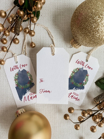 'With Love from Maine' Holiday Gift Tags | Maine Christmas - kennedy and co
