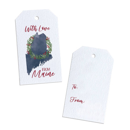 'With Love from Maine' Holiday Gift Tags | Maine Christmas - kennedy and co
