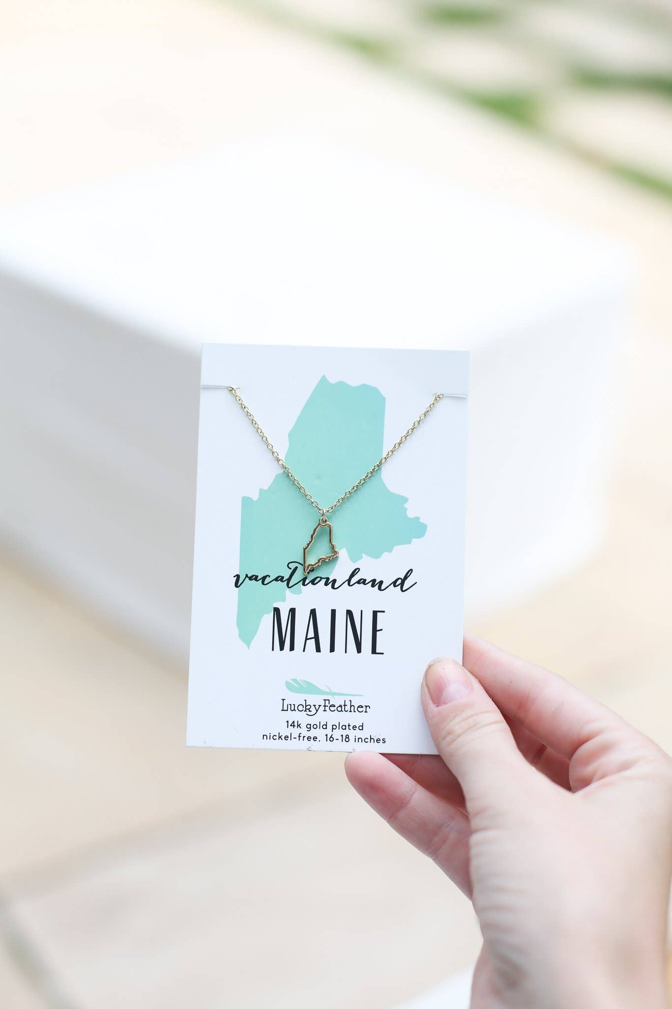 State Necklace - Gold - MAINE - kennedy and co