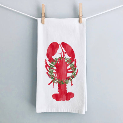 Holiday Lobster Kitchen Tea Towel | Lobster Kitchen Towel - kennedy and co