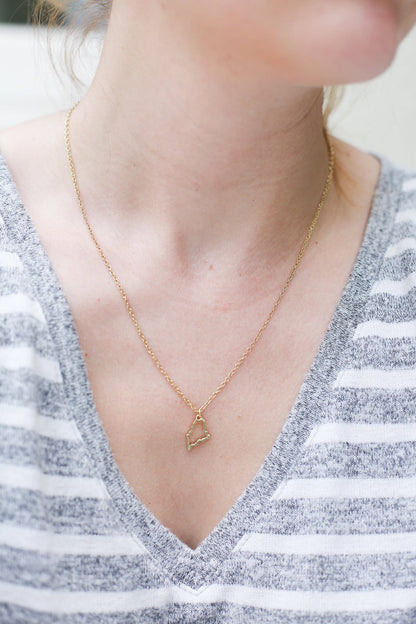 State Necklace - Gold - MAINE - kennedy and co