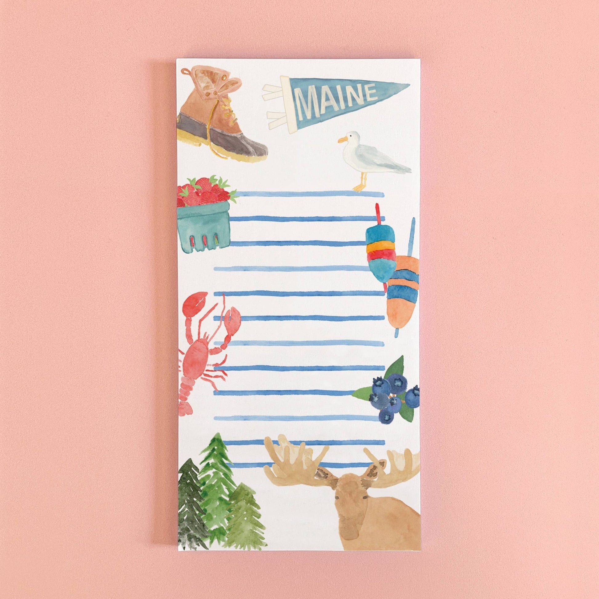 Maine Notepad | Maine Icons Notepad | 4"x8" Maine Market Pad - kennedy and co