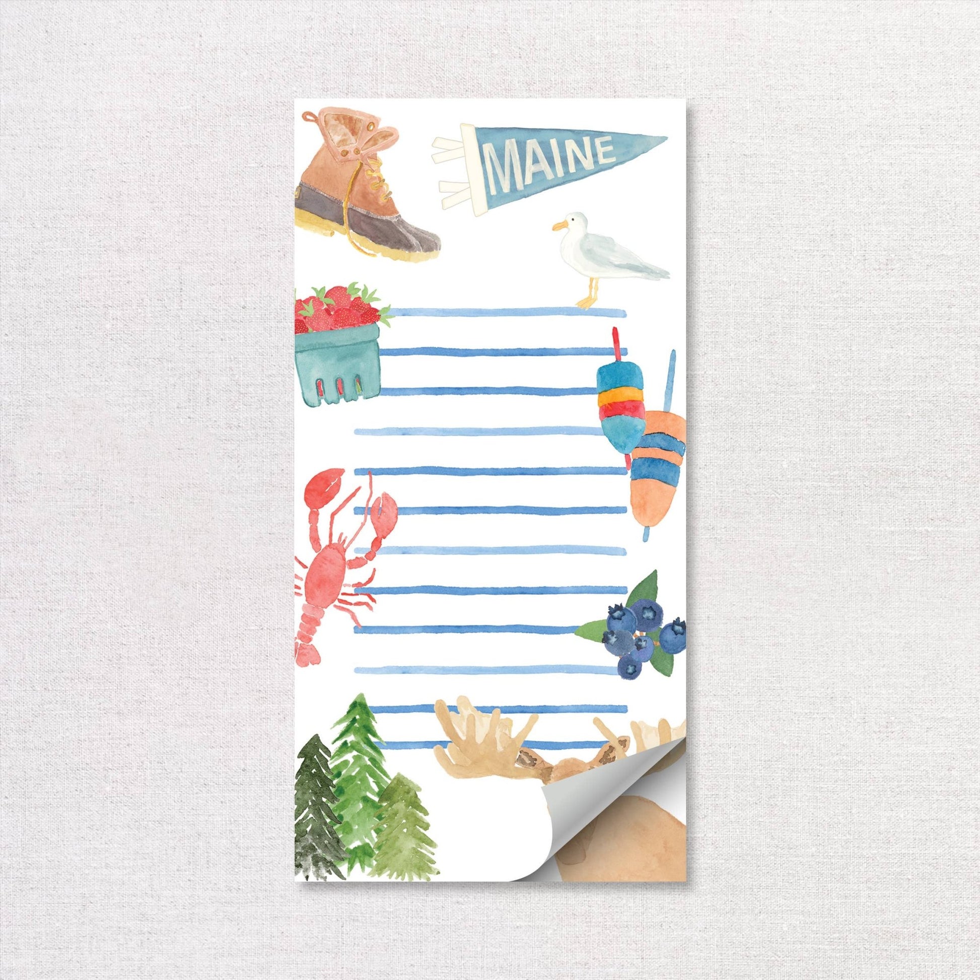 Maine Notepad | Maine Icons Notepad | 4"x8" Maine Market Pad - kennedy and co