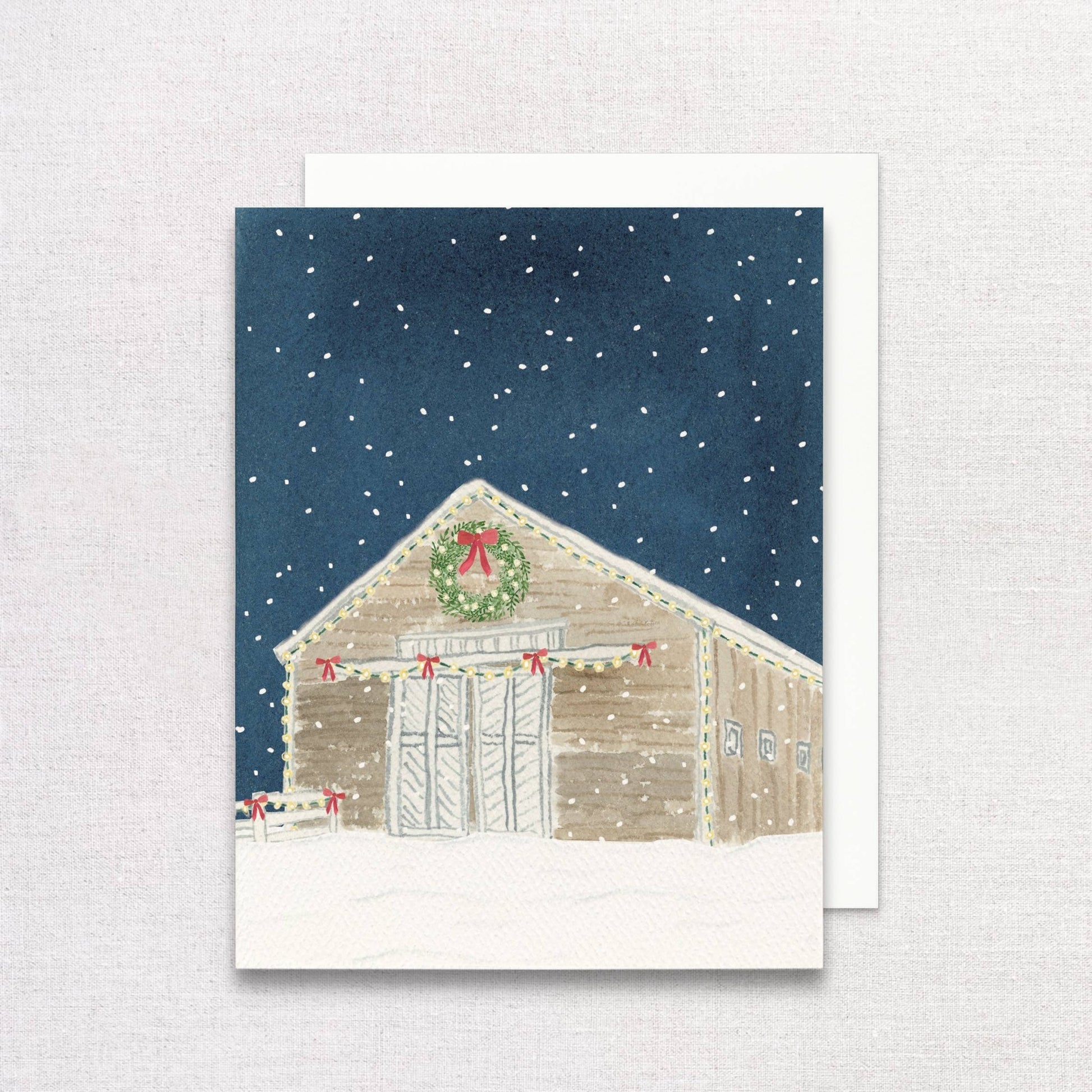 Whimsical Holiday Barn Greeting Card | Season's Greetings - kennedy and co