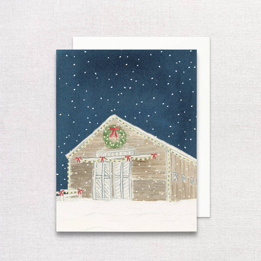 Whimsical Holiday Barn Greeting Card | Season's Greetings - kennedy and co