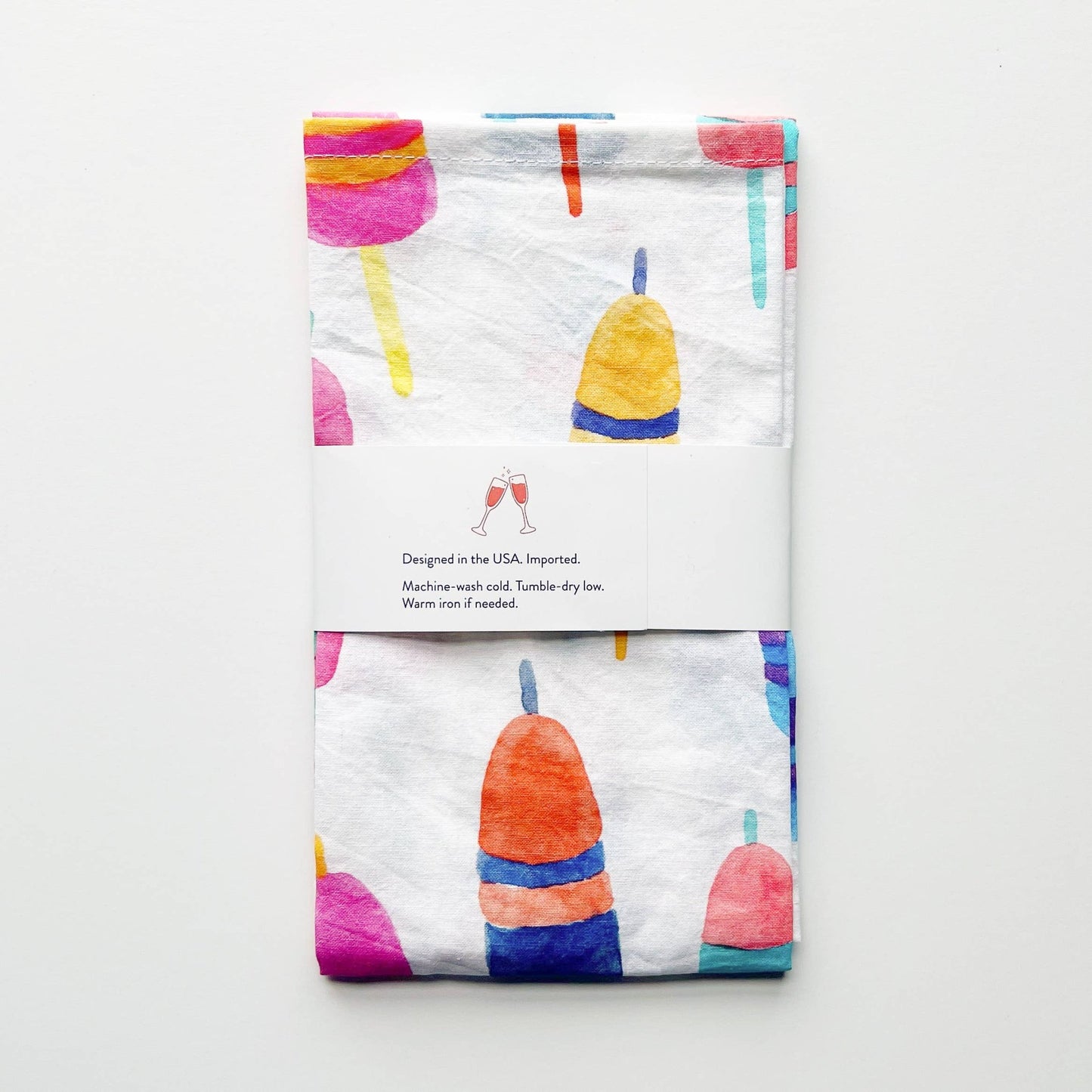 Colorful Buoys Kitchen Towel | Lobster Buoy Tea Towel - kennedy and co