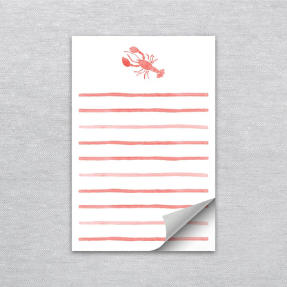 Watercolor Lobster Notepad | Coastal Watercolor Notepad - kennedy and co