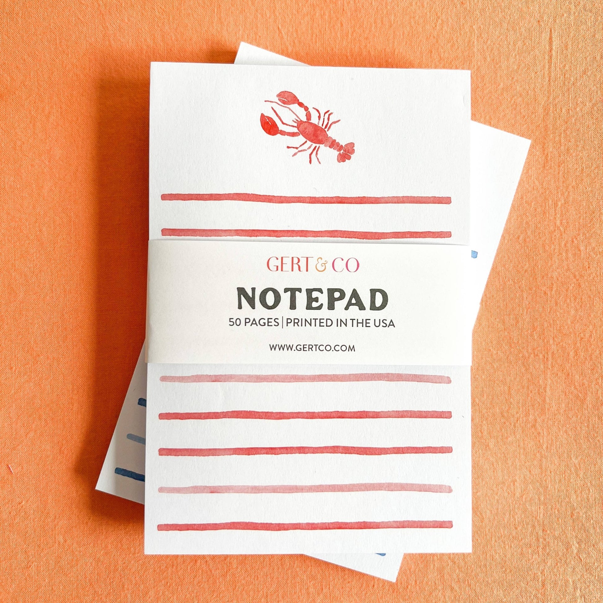 Watercolor Lobster Notepad | Coastal Watercolor Notepad - kennedy and co