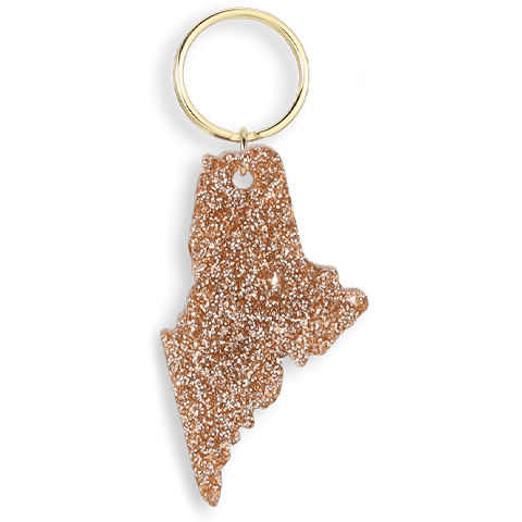 Glitter Keychain - State - MAINE - kennedy and co
