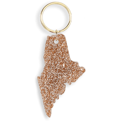 Glitter Keychain - State - MAINE - kennedy and co
