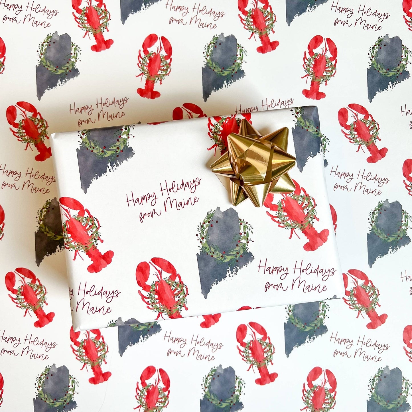 Maine Holiday Gift Wrap | Happy Holidays from Maine - kennedy and co