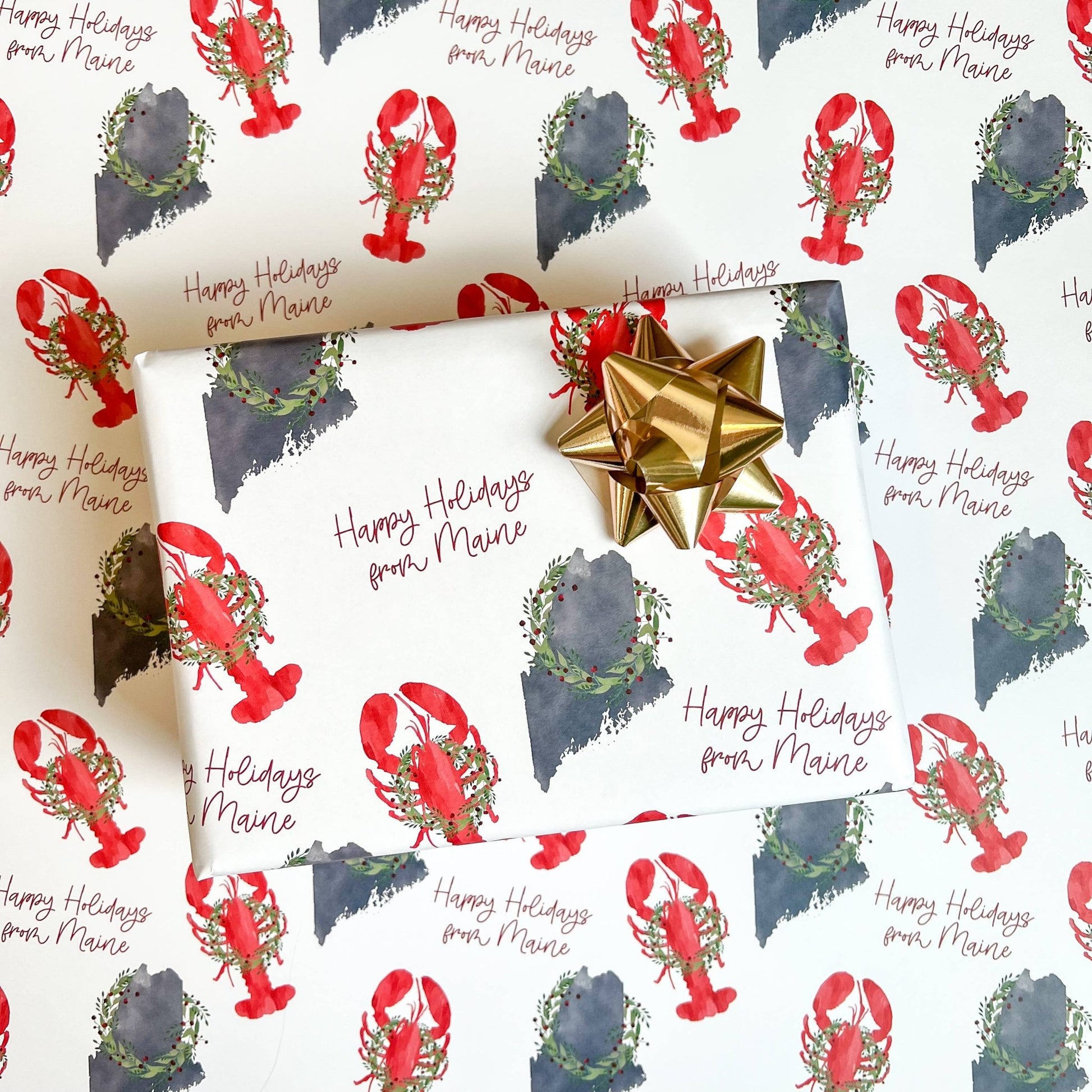 Maine Holiday Gift Wrap | Happy Holidays from Maine - kennedy and co