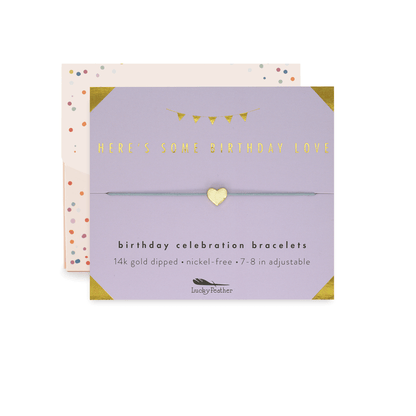 Birthday Bracelet + Envelope - 'Here's Some Birthday Love!': Yellow Gold - kennedy and co