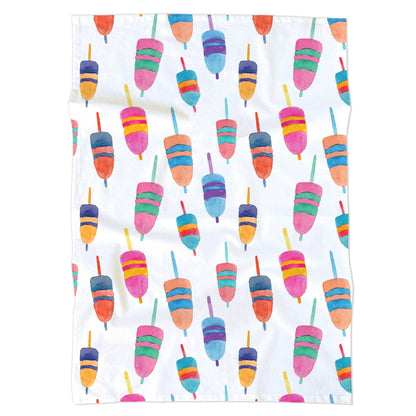 Colorful Buoys Kitchen Towel | Lobster Buoy Tea Towel - kennedy and co