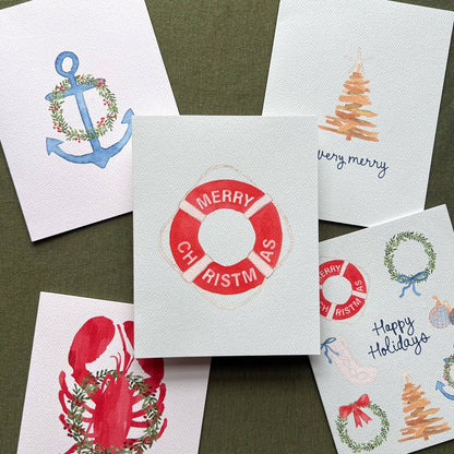 Holiday Lobster Greeting Card | Coastal Christmas Card - kennedy and co