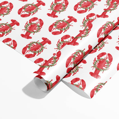 Holiday Lobster Gift Wrap | Coastal Christmas Lobster Wrap - kennedy and co