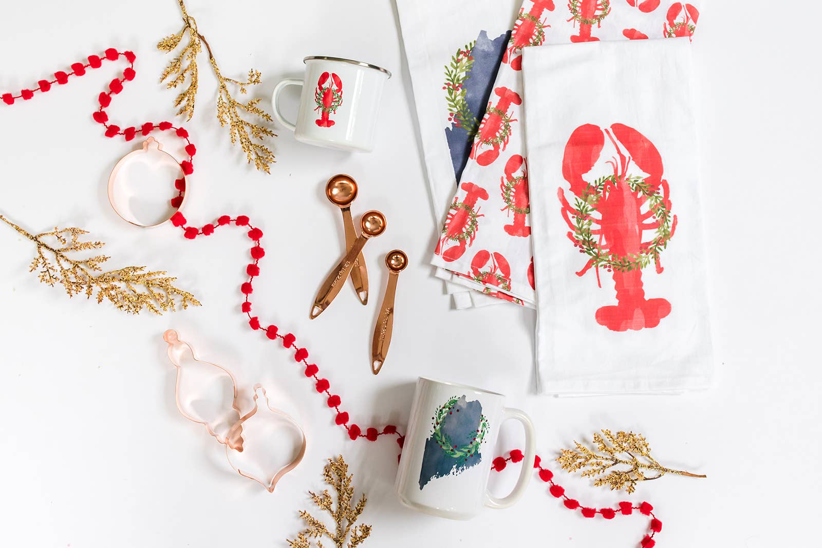 Maine Holiday Kitchen Tea Towel | Maine Kitchen Towel - kennedy and co