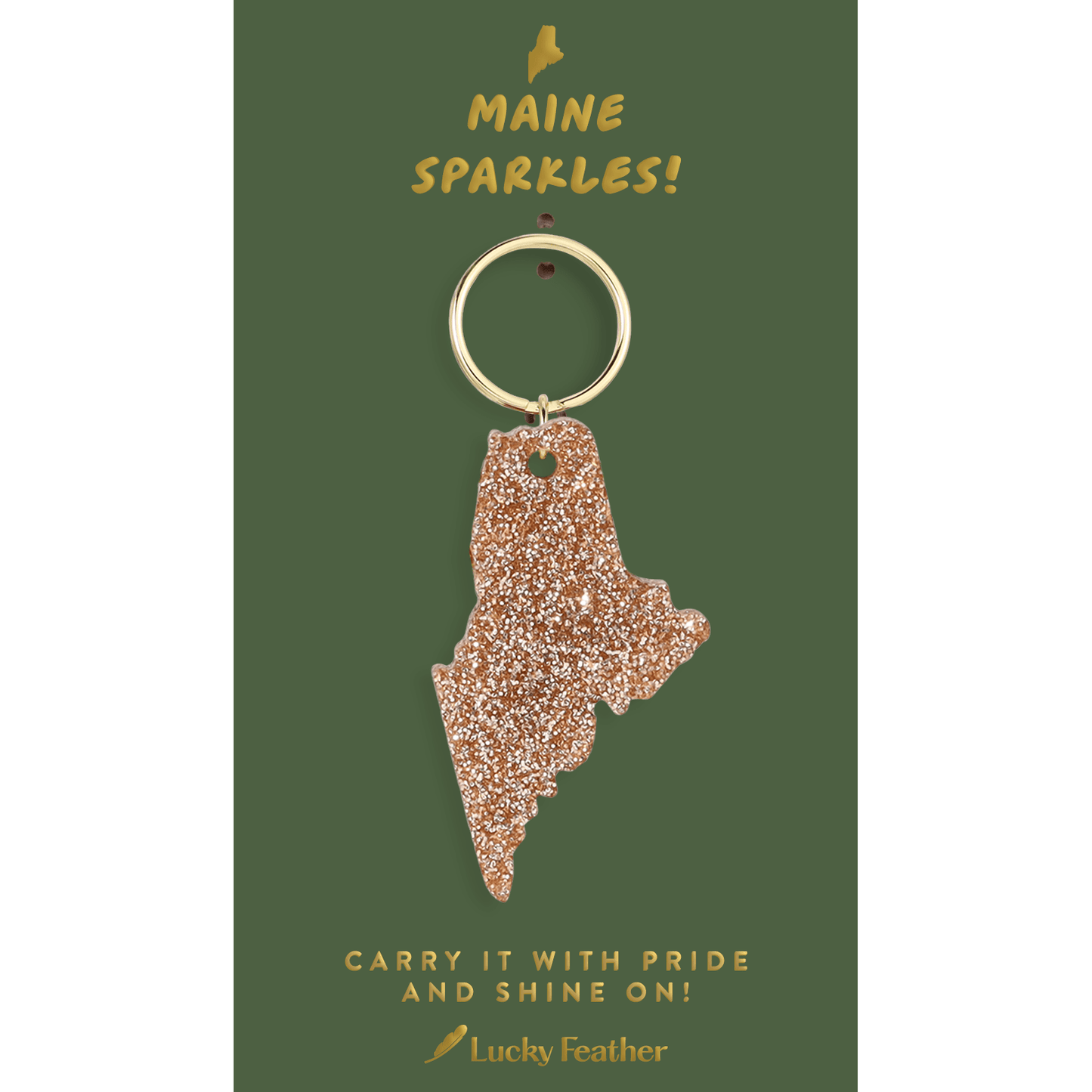 Glitter Keychain - State - MAINE - kennedy and co