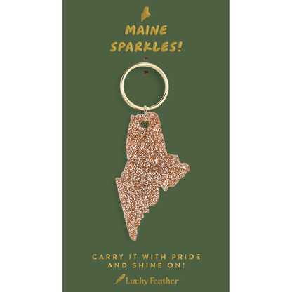 Glitter Keychain - State - MAINE - kennedy and co