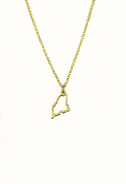 State Necklace - Gold - MAINE - kennedy and co
