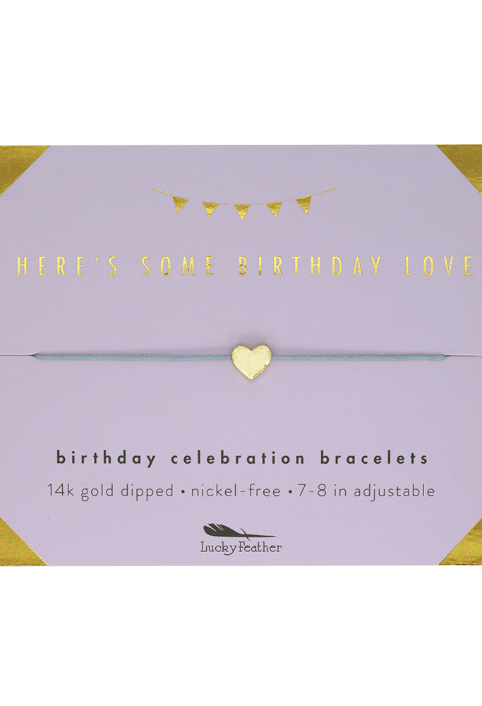Birthday Bracelet + Envelope - 'Here's Some Birthday Love!': Yellow Gold - kennedy and co