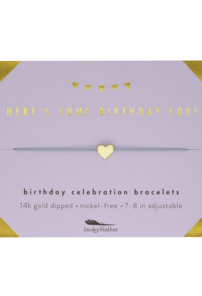Birthday Bracelet + Envelope - 'Here's Some Birthday Love!': Yellow Gold - kennedy and co