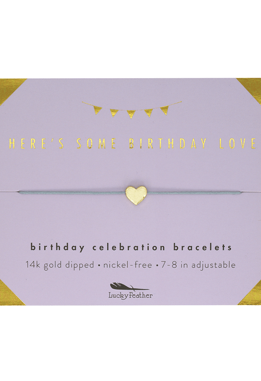 Birthday Bracelet + Envelope - 'Here's Some Birthday Love!': Yellow Gold - kennedy and co