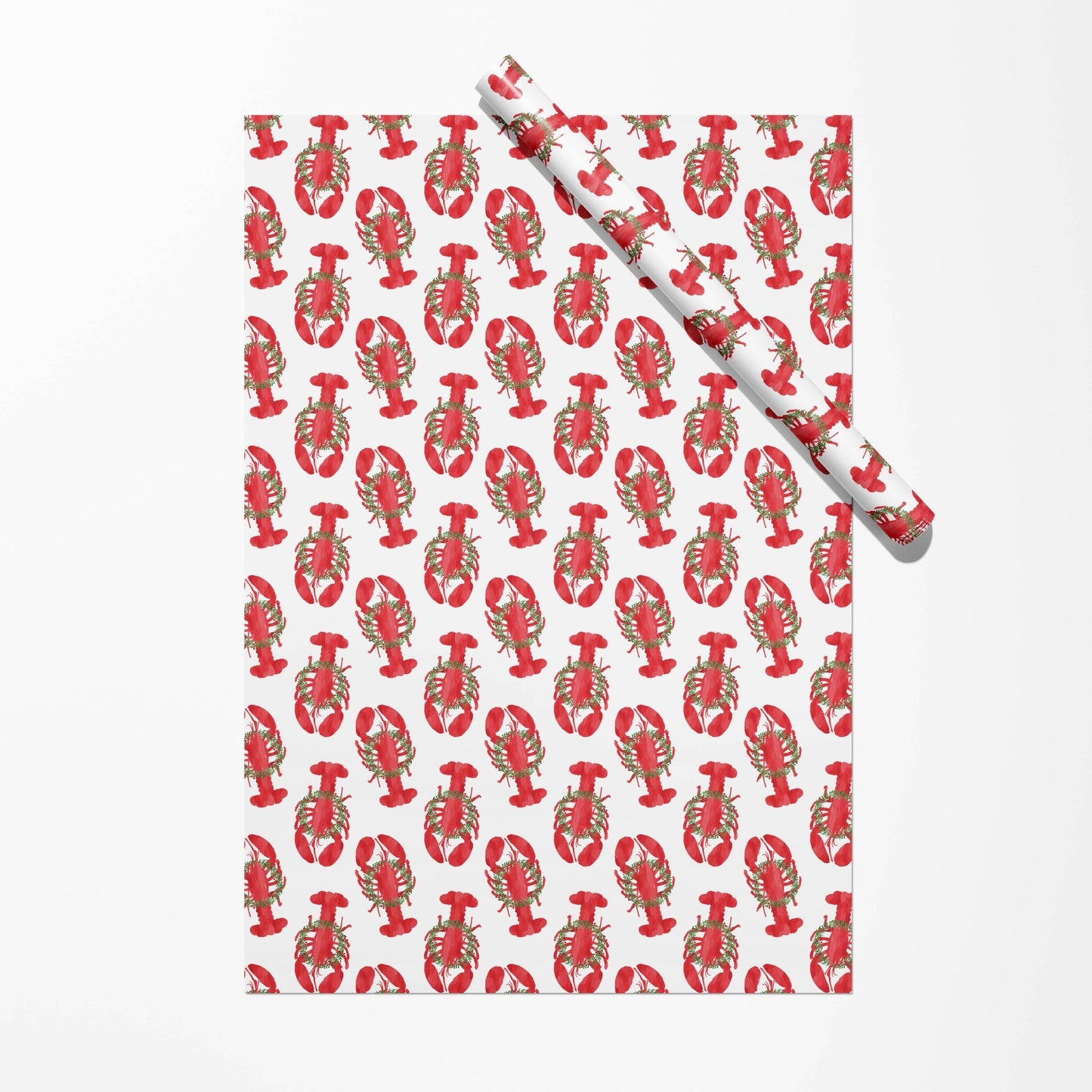 Holiday Lobster Gift Wrap | Coastal Christmas Lobster Wrap - kennedy and co