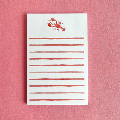 Watercolor Lobster Notepad | Coastal Watercolor Notepad - kennedy and co